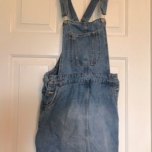 Love tree denim overall mini dress